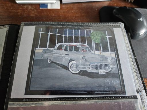 Here is an acrylic painting of the first genration T-Bird. This car was valued very highly from day one.